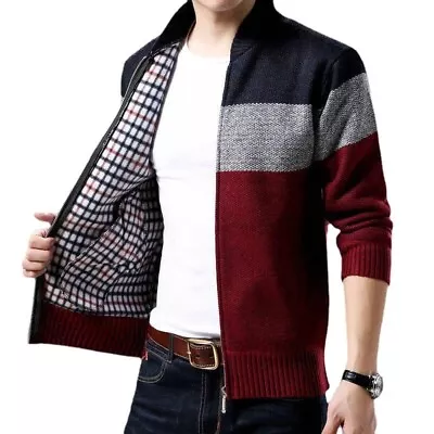 Spring Winter New Men's Cardigan Single-Breasted Fashion Knit Plus Size Sweater • $21.99