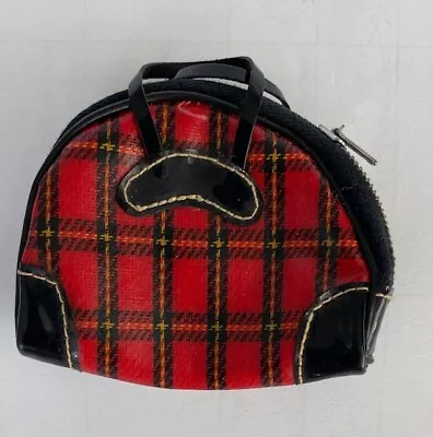 Vintage Unmarked Red/Black/White Checkered Bowling Bag Can By Used By Barbie • $10