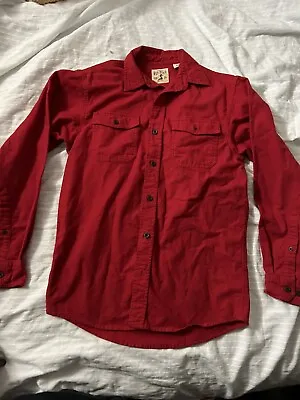 Red Head Flannel Shirt Mens Long Sleeve Red Button Down 100% Cotton Size S • $19.99