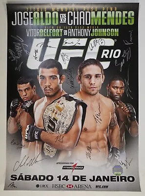 Jose Aldo Chad Mendes Anthony Johnson +18 Signed By Card UFC 142 Rio Poster SBC • $499.99