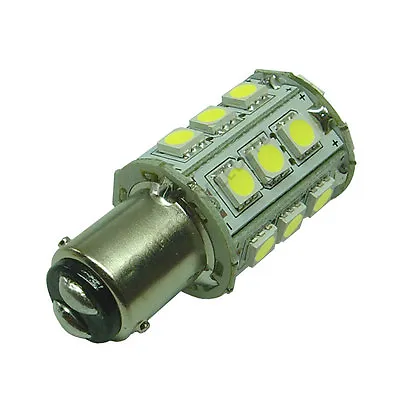 BA15D 24SMD 12v 24v (10-30v) DC 4.8W Cool White LED Bulb Caravan Boat 2004 • £7.40