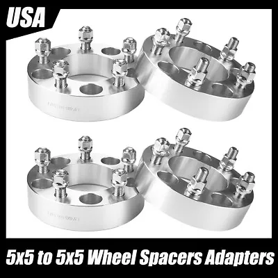 (4) 1.5  5x5 To 5x5 Wheel Spacers Adapters 14x1.5 For 2014 Jeep Grand Cherokee • $73.80