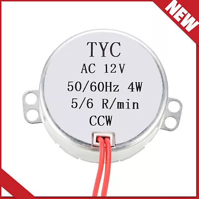 CCW Turntable Synchronous Synchron Motor 50-60Hz AC 12V 4W 5-6 RPM • $8.76