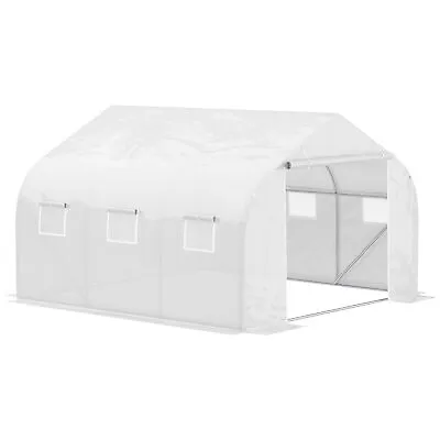£85.99 • Buy Outsunny Walk-In Polytunnel Greenhouse W/ Roll Up Door Windows, 4.5x3x2 M White