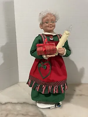 VTG Animated 1996 Holiday Creations Mrs Claus Motion And Light Figure Works 24” • $65