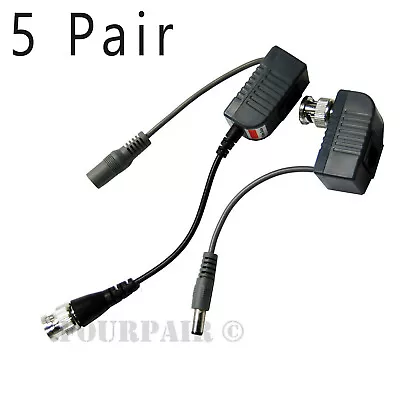 10pcs 5 Pair CCTV Coax BNC Video & Power Balun Transceiver Adapter To CAT6 DVR • $11.48