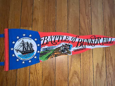 Vintage Battle Of Bunker Hill Monument Pennant Banner Flag RARE FLAG SHAPE WAVE • $17.99