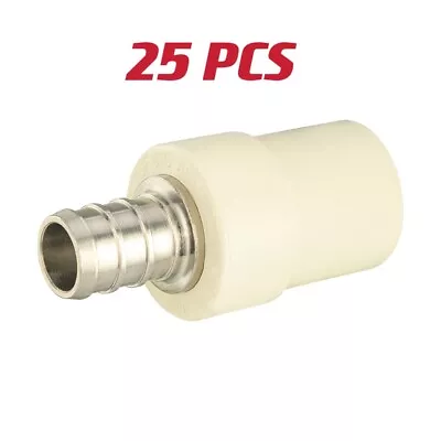 25 PCS EFIELD 1/2  PEX X 1/2  CPVC Transition Coupling Brass Barb Crimp Fittings • $35.99