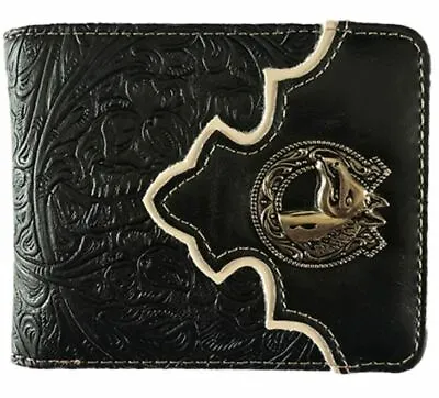 Horse Mens Wallet Western Bifold Style W090-15 Black • $11.99