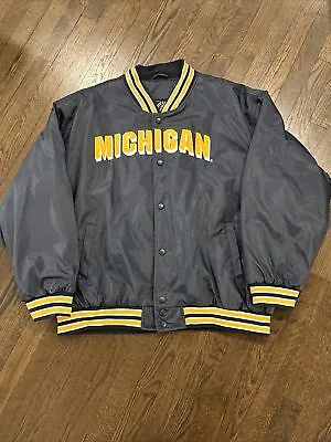 Michigan Wolverines Jacket XXL Steve And Barry’s Vintage Varsity Blue Button • $63.99