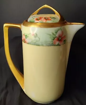 Rosenthal Selb Bavaria Donatello Coffee Tea Pot Pitcher Art Nouveau Gold Floral  • $29.99