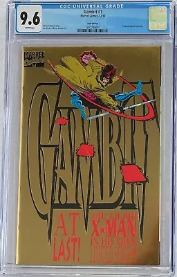 GAMBIT #1 (Marvel 1993) CGC 9.6 (NM+) White Pages Rare Gold Foil Edition Cover • $435