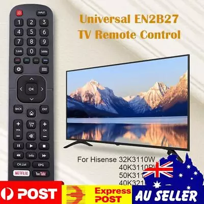 Universal EN2B27 TV Remote Control For Hisense 32K3110W 40K3110PW 50K3110PW • $8.49