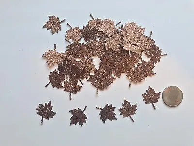 50 Martha Stewart Brown Glitter Maple Leaf Leaves Die Cuts Punches Confetti  • $1.99