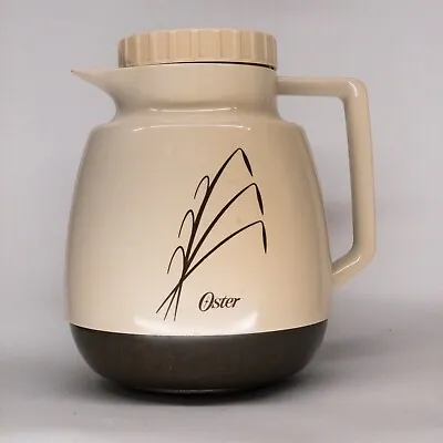 $15 • Buy Vintage Oster 2 Qt Coffee Thermal Pot Carafe Pitcher Vacuum Insulated Wheat Tan