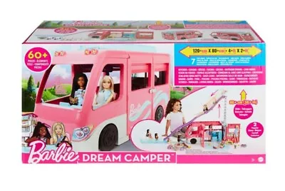Barbie Dream Camper Vehicle Playset Toy RV Vehicle Van Pop Out Camping Caravan  • $127.95