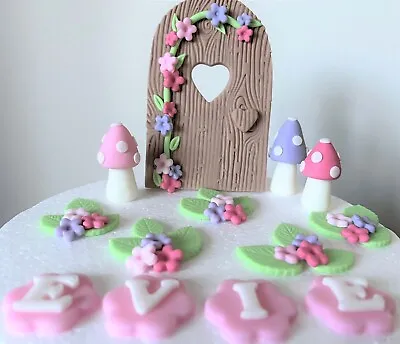 Fairy Garden Fondant Cake Topper Set For Birthday Cake Decorations. • £19.90
