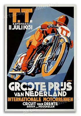 1930s Groote Prus TT Race Vintage Style Motorcycle Poster - 16x24 • $13.95