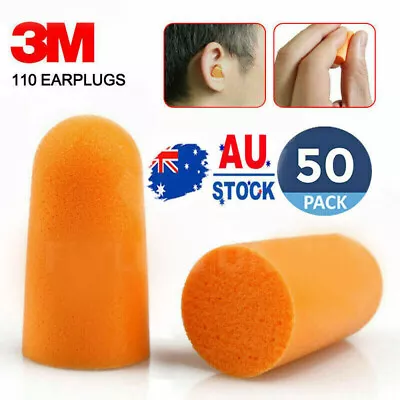 50 Pairs 3M 1100 Disposable Foam Ear Plug Noise Reducer Individual Wrap New • $18.45