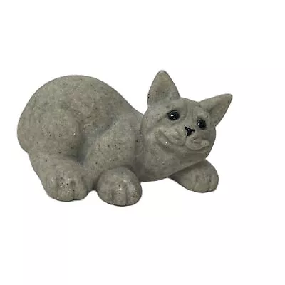 Vintage Quarry Critters Cameron Cat Figurine Second Nature Design Stone Laying • $15.80