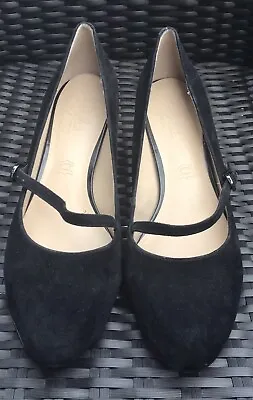 £16.99 • Buy Ladies Black Suede Leather Court Shoes By Footglove M&S Size 8 Brand New