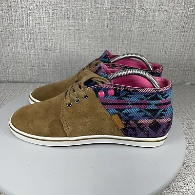 Vans Aztec Tribal Print Canvas Shoes Mid Top Ankle High TB4R - Women's Size 7.5 • $25.50