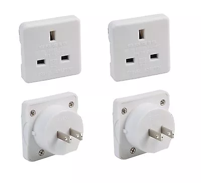 £6.99 • Buy 2x UK To USA US America Canada Tourist Travel Plug Power Mains Adaptor - White 