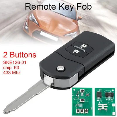 Fit For MAZDA FCCID: SKE126-01 Remote Car Key Fob 433MHz ID63 Chip 2 Buttons • $18.16