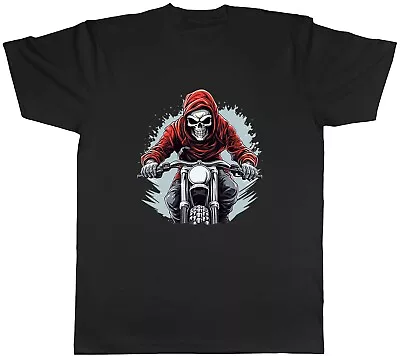 Skeleton Biker Mens T-Shirt Motorbike Skull Gothic Punk Bike Tee Gift • £8.99