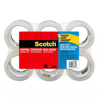 Scotch Packaging Tape Heavy Duty Shipping Clear 1.88 In. X 54.6 Yd 6 Rolls • $21.72