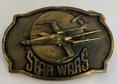 Vintage STAR WARS X-Wing Vs Tie Fighter Vintage 1977 BRASS Belt Buckle USA • $65