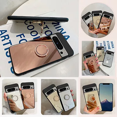 Fr Google Pixel 8 7 6 Pro/7A/6A Slim Mirror Glitter Ring Holder Stand Case Cover • $8.99