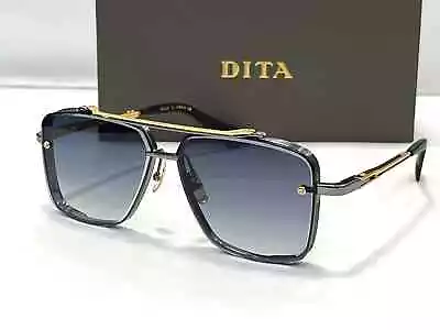 Dita Mach-Six DT DTS121 62-05 Black Gold Metal Sunglasses Grey Gradient Lens Hot • $8.27