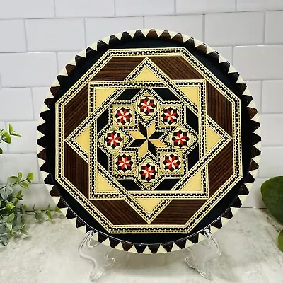 Vintage Inlaid Wood Geometric Marquetry Spanish Folk Art Tray Miguel Laguna • $48.99