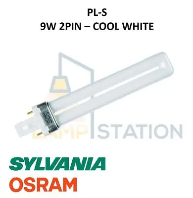 Sylvania CFL Fluorescent Lamp 9W 840 2Pin Lynx-S Dulux SE PLS COOL WHITE • £4.79