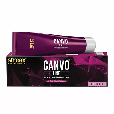 Streax Professional Canvo Line Hair Straightening Kit 80g Mild (1) Free Ship • £15.46