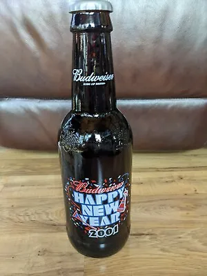 Budweiser 2-Liter King Of Beers Happy New Year 2001 15  Tall Glass Bottle • $23.74