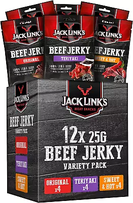 Jack Links Beef Jerky Mixed Case Variety Pack X4 Sweet And Hot X4 Teriyaki X4 • £28.57