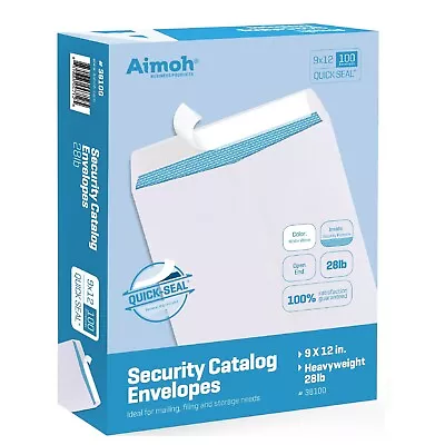 500 9x12 Self Seal Security White Catalog Envelopes - 28lb (38100-500-E) • $71.99