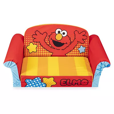 Marshmallow Furniture Kids 2-in-1 Flip Open Foam Sofa Bed Sesame Street Elmo • $58