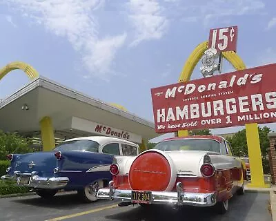 $11.47 • Buy 1950s McDONALDS RESTAURANT Photo OLD CARS  (220-J)