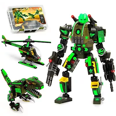 Robot Mech Building Blocks STEM Toy Glow In The Dark 3in1 Gift For Boys Kids • $22.99