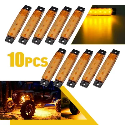 10X Amber LED 6 12V Side Marker Lights Indicators For Truck Trailer Bus Lorry US • $12.99