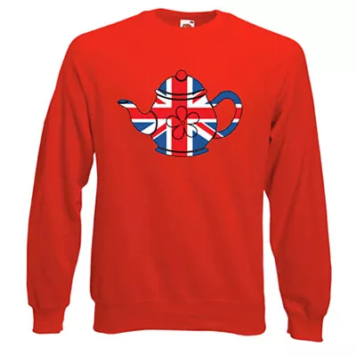 Best Of British Union Jack Teapot Sweatshirt Choice Of Size & Cols Mens/womens • £18.99