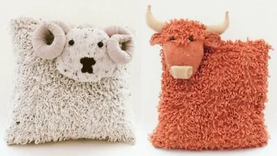 £3.85 • Buy Highland Cow And Shetland Sheep Cushions Knitting Pattern To Knit Your Own