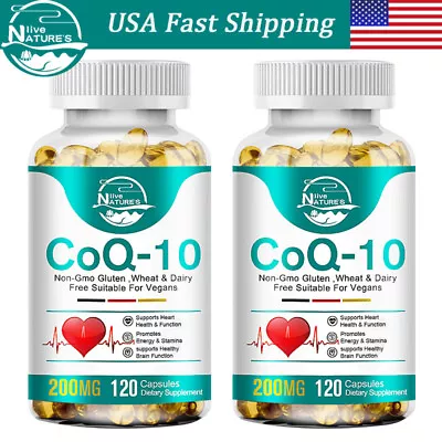 CoQ10 200mg 2 X 120 Capsules Q10 C0q 10 Coenzyme Cardiovascular Heart Health NL • $21.99