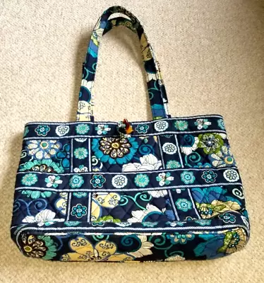 Womens Purse-VERA BRADLEY-Retired Blue  Mod Floral Blue  Quilted Tote • $16.99