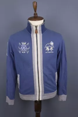 La Martina Buenos Aires Blue High Neck Knit Full Zip Track Jacket Size L • $100