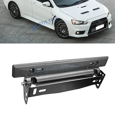 Carbon Fiber Pattern Front Bumper License Plate Mounting For Mitsubishi Lancer • $14.96