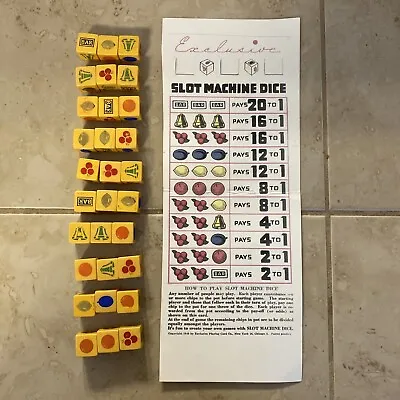 $19 • Buy Vintage Slot Machine Dice, 10 Sets, 1 Instruction Card
